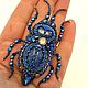 Brooch beaded ' lapis Lazuli beetle'. Brooches. Svetlana (groza-sv72). My Livemaster. Фото №5