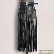 Одежда handmade. Livemaster - original item Fringe skirt made of genuine leather/suede (any color). Handmade.
