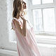 Ночная сорочка из розового хлопка с вышивкой, Сорочка, Москва,  Фото №1
