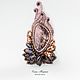 Bronze Brooch Stone Flower with astrophyllite and SW crystals, Brooches, Krasnoyarsk,  Фото №1