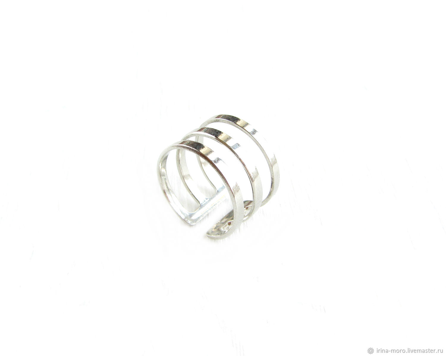 Серебряное широкое кольцо на фалангу пальца,безразмерное, Фаланговое кольцо, Москва,  Фото №1