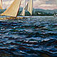 Oil painting on canvas Regatta. Sailboats on the waves Buy paintings. Pictures. pirogov-maxim. My Livemaster. Фото №4
