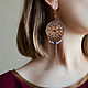 Stargazer's Riddle Earrings with tassels. Copper, Amethyst, Quartz. Tassel earrings. Strangell Jewelry. My Livemaster. Фото №6