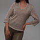 100% linen Jumper smooth with openwork trim ' Fine mesh', Jumpers, Kostroma,  Фото №1