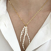 Украшения handmade. Livemaster - original item Stylish pendant made of natural pearls on a chain. Handmade.