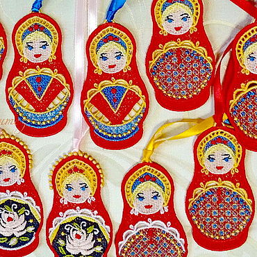 Подвеска русская Матрешка вышитая шарм 5x9,5 cm. . Русский стиль ручной работы - Ярмарка Мастеров Русский стиль ручной работы. Ярмарка Мастеров - ручная работа Подвеска русская Матрешка вышитая шарм 5x9,5 cm. Handmade.