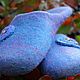 Тапочки- Шлепки ручной работы ` Синева` из натуральной шерсти. Мачнева Евгения(sladuniya)