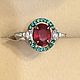 Серебряное кольцо с крупным природным рубином и цирконами. Кольца. OLVIKSOL JEWELRY STORE. Ярмарка Мастеров.  Фото №5
