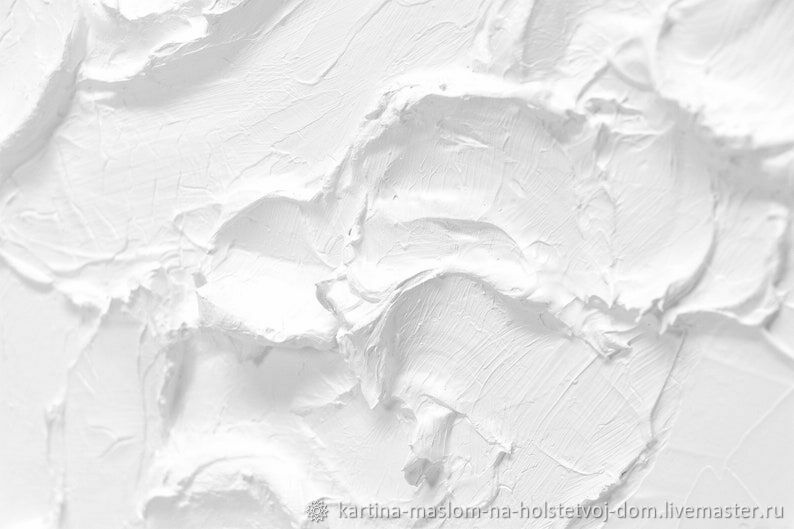 Картина маслом ручной работы Рельефная белая абстракция в интернет ...