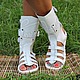 Greek High Sandals leather white. Any sizes and colors to order!
