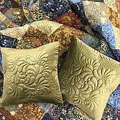 Для дома и интерьера handmade. Livemaster - original item Gifts for March 8: Velvet quilted pillows-set of 2 pieces. Handmade.