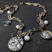 Украшения handmade. Livemaster - original item Combined necklace chain with coin pendants. Handmade.