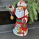 Дед Мороз "Енот с подарком"расписной N15,дерево,20 см. Дед Мороз и Снегурочка. Творческая мастерская Донсковой К. Ярмарка Мастеров.  Фото №5