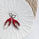 Earrings Classic Leaves Red White Gradient buy. Earrings. Tatyana Kudryavceva (KroskaBusinca). My Livemaster. Фото №5