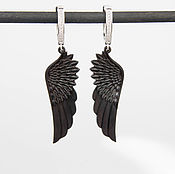 Украшения handmade. Livemaster - original item Wooden earrings wings. Handmade.