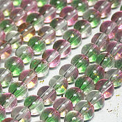 Материалы для творчества handmade. Livemaster - original item Beads 30 pcs round 6 mm Pink-green. Handmade.