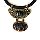 Choker necklace with carved Jasper pendant and tektite Echo of centuries, Necklace, Chelyabinsk,  Фото №1