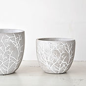 Цветы и флористика handmade. Livemaster - original item A set of concrete planters Branches in the style of Provence, Loft, Country, Vintage. Handmade.
