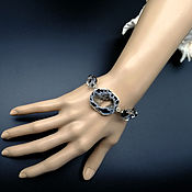 Украшения handmade. Livemaster - original item Hematite bracelet with agate Geode and lampwork beads. Handmade.