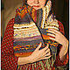 Домотканый шарф-палантин ZHUKOVI TEXTILES