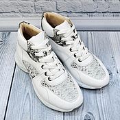 Обувь ручной работы handmade. Livemaster - original item Women`s sneakers made of python leather and calfskin!. Handmade.