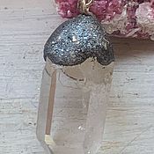 Аквамарин кулон кристалл в серебре