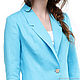 Linen jacket fitted turquoise. Suit Jackets. LINEN & SILVER ( LEN i SEREBRO ). Ярмарка Мастеров.  Фото №5