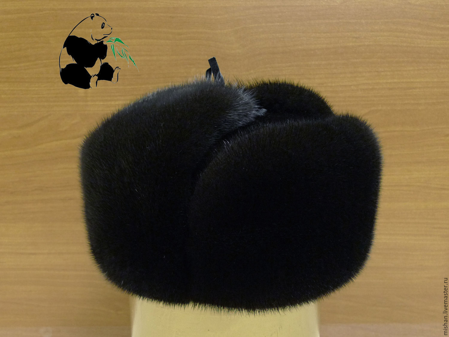 Hat with ear-flaps from fur of the European mink. Selemeneva, Hat with ear flaps, Ekaterinburg,  Фото №1