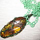 Pendant made of amber 'Leaves are falling. Autumn' amber natural, Pendants, Moscow,  Фото №1