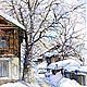  Картина акварелью Зима в старом городе, Картины, Самара,  Фото №1