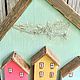 Деревянная настенная ключница Домики. Ключницы настенные. Koshkin.Home. Ярмарка Мастеров.  Фото №4