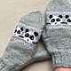 Варежки жаккардовые Панды серые. Варежки. Лена Коробова (lazylazyknits). Ярмарка Мастеров.  Фото №4
