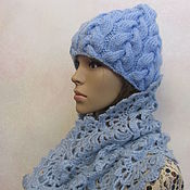 Аксессуары handmade. Livemaster - original item The cap with braids is blue.. Handmade.