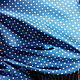Ткань атлас стрейч "Мелкие горошки на синем", Ткани, Дубна,  Фото №1