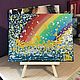 Rainbow painting on a mini easel 'Basis' 20h15 cm. Pictures. Larisa Shemyakina Chuvstvo pozitiva (chuvstvo-pozitiva). Интернет-магазин Ярмарка Мастеров.  Фото №2