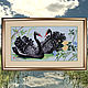 Hand Cross Stitch painting Swan Fidelity, Pictures, Kirov,  Фото №1