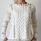 Women's white lightweight pullover Italian Merino lace, Pullover Sweaters, Novorossiysk,  Фото №1