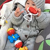 Одежда детская ручной работы. Ярмарка Мастеров - ручная работа Jumpsuit knitted children`s color gray. Handmade.