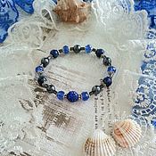 Украшения handmade. Livemaster - original item Bracelet with Lapis Lazuli and Hematite. Handmade.