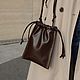 Заказать Кожаная сумка кисет, горький шоколад. AUGUST BAGS. Ярмарка Мастеров. . Сумка через плечо Фото №3