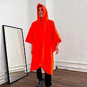 Мужская одежда handmade. Livemaster - original item Raincoat Raincoat PONCHO orange Oxford fabric tailoring SPB. Handmade.
