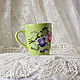 Order Mug with painted 'viola'. painting and decoupage from Marina (sovaj). Livemaster. . Mugs and cups Фото №3
