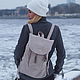 Кожаный женский рюкзак MOROCCO серо-бежевый. Рюкзаки. Madameliseeva авторские сумки. Интернет-магазин Ярмарка Мастеров.  Фото №2