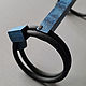 Bracelet-wristband made of blue wood. Hard bracelet. TETstudio. Ecostyle.. My Livemaster. Фото №4