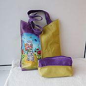 Сумки и аксессуары handmade. Livemaster - original item A leather bag with a custom-made painting for Victoria.Cosmetic bag as a gift.. Handmade.