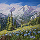 To buy oil painting, Buy mountain landscape with flowers. Bright mountains, Pictures, Samara,  Фото №1