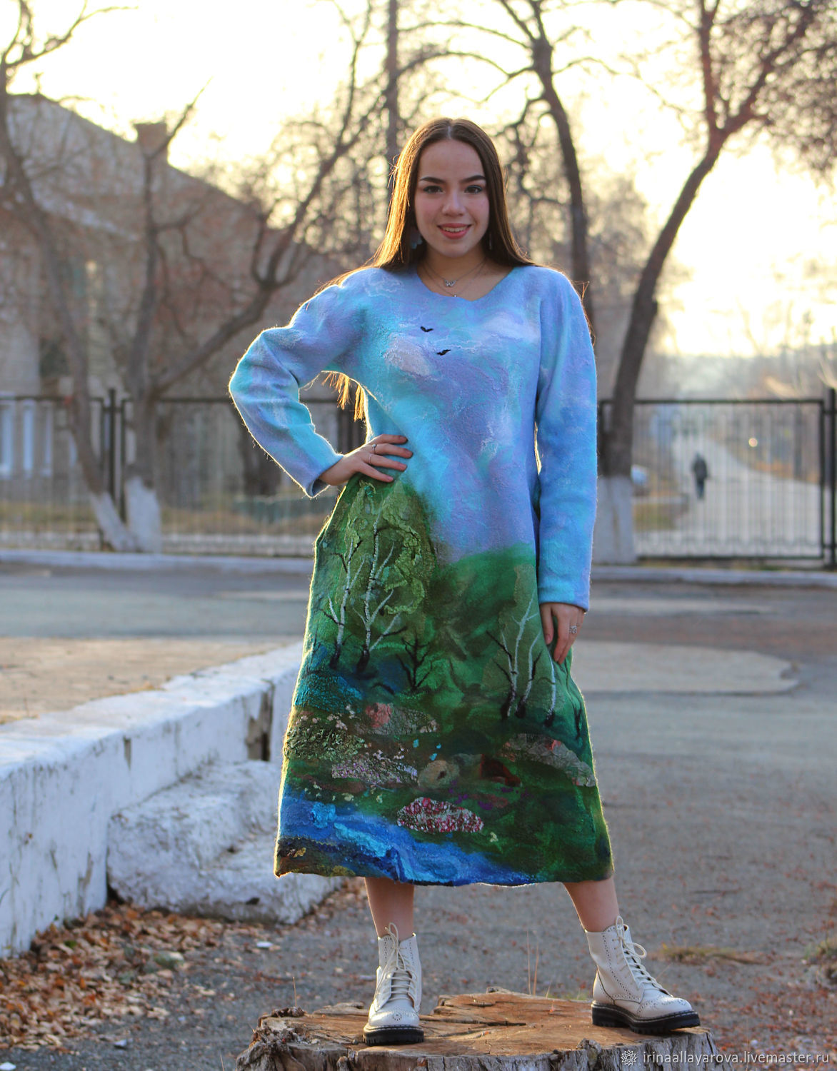 Felted dress 'birch grove', Dresses, Verhneuralsk,  Фото №1
