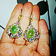 Order Earrings 'Gentle Spring' with prenite and pink tourmalines. SELENA. Livemaster. . Earrings Фото №3