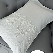 Для дома и интерьера handmade. Livemaster - original item Linen pillowcase with cambric milk 1 piece.. Handmade.