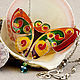 Cheerful butterfly. stained glass necklace on silvered wire, Necklace, St. Petersburg,  Фото №1
